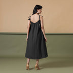 Convertible 3-Way Black Cotton Skirt Dress