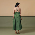 Convertible 3-Way Forest Green Cotton Skirt Dress