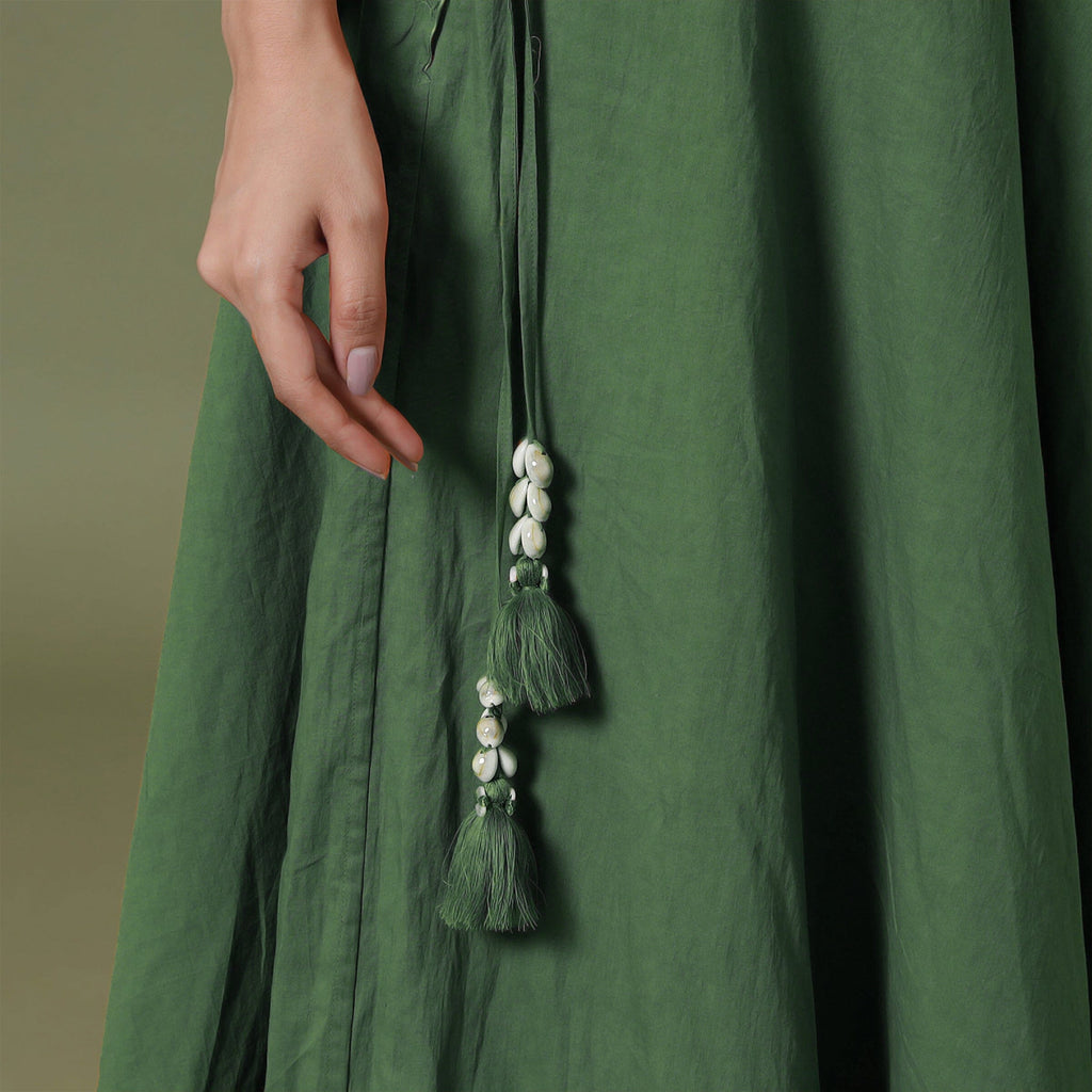 Convertible 3-Way Forest Green Cotton Skirt Dress