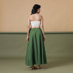 Convertible 3-Way Forest Green Cotton Skirt Dress