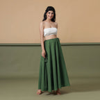 Convertible 3-Way Forest Green Cotton Skirt Dress