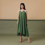 Convertible 3-Way Forest Green Cotton Skirt Dress
