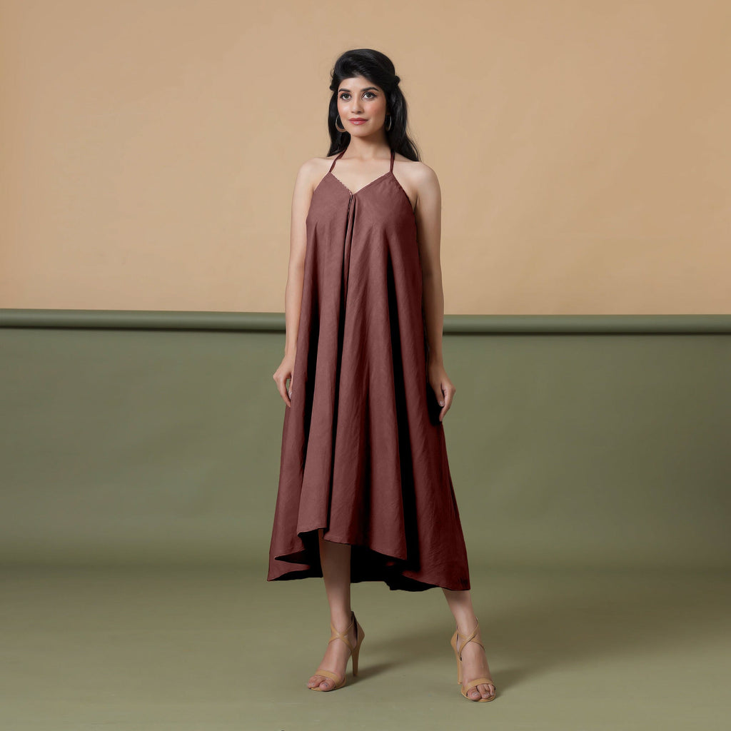 Convertible 3-Way Maroon Cotton Skirt Dress