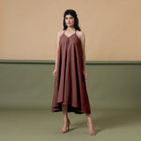 Convertible 3-Way Maroon Tie-Dye Cotton Skirt Dress