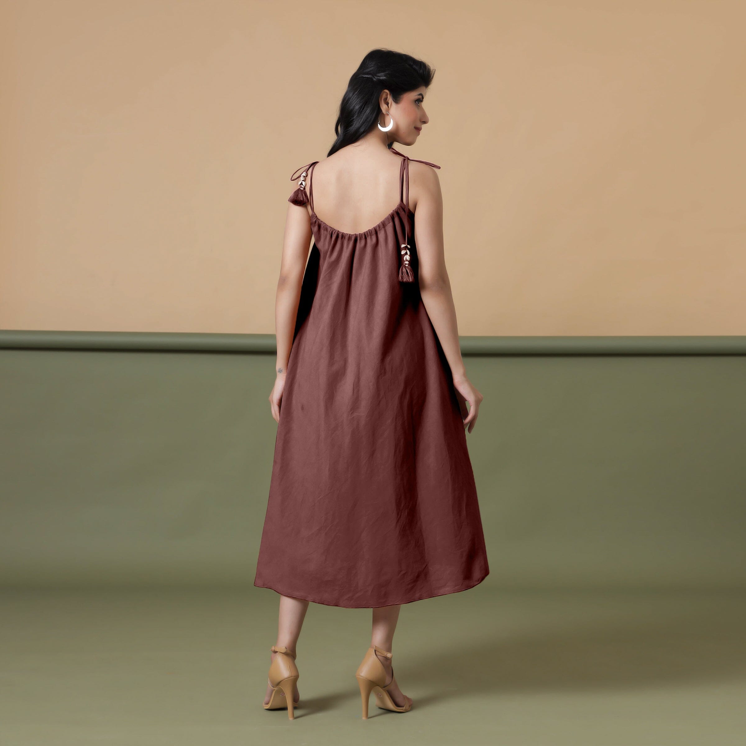 Convertible 3-Way Maroon Cotton Skirt Dress