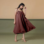 Convertible 3-Way Maroon Cotton Skirt Dress
