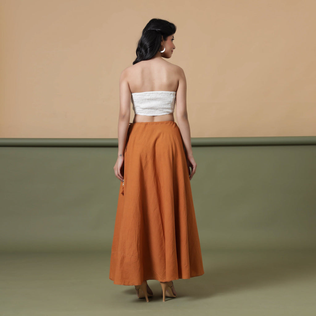 Convertible 3-Way Rust Cotton Skirt Dress