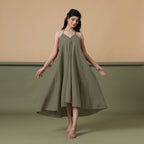 Convertible 3-Way Sage Green Cotton Skirt Dress