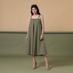 Convertible 3-Way Sage Green Cotton Skirt Dress