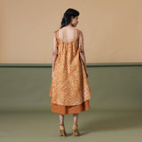 Back View of a Model wearing Convertible 6-Way Rust Sandstone Tie-Dye Cotton Skirt Dress