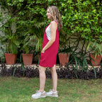 Dark Pink Cotton Poplin Dungaree Playsuit
