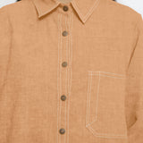 Desert Yellow 100% Linen Full Sleeve Button-Down Shirt