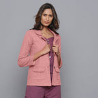 Front View of a Model wearing English Rose Slim Fit Flannel Blazer