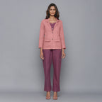 Front View of a Model wearing English Rose Slim Fit Flannel Blazer