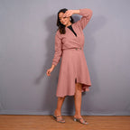 English Rose Warm Cotton Flannel Double-Breasted Bomber Jacket