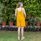 Golden Yellow Cotton Poplin Dungaree Playsuit