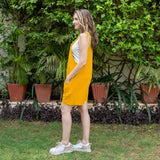 Golden Yellow Cotton Poplin Dungaree Playsuit