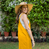 Golden Yellow Cotton Poplin Dungaree Playsuit
