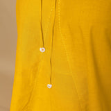 Golden Yellow Cotton Poplin Halter Neck Flared Top