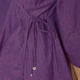 Close View of a Model wearing Handspun Cotton Violet Asymmetrical Top