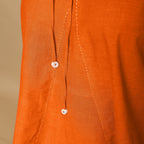 Hot Orange Cotton Poplin Halter Neck Flared Top