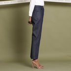 Indigo Cotton Denim High-Rise Tapered Jeans