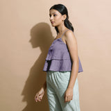 Lavender Cotton Linen Camisole Crop Top