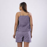 Lavender Cotton Linen Flared Camisole Top