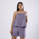 Lavender Cotton Linen Flared Camisole Top