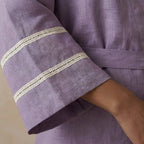 Lavender Cotton Linen Kyoto Kimono Sleeve Wrap Top