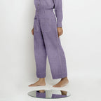 Lavender Cotton Linen Patch Pocket Wide Legged Pant