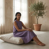 Lavender Cotton Linen Sleeveless Paneled Swing Dress