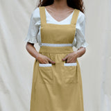 Light Khakhi Cotton Flax Comfort Fit Apron