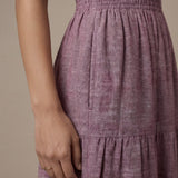 Light Maroon 100% Cotton Sleeveless Fit and Flare Tier Dress