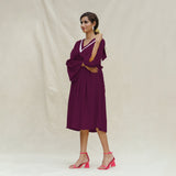 Magenta Handspun Cotton Bohemian Midi Dress