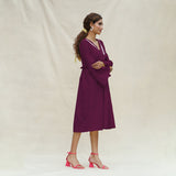 Magenta Handspun Cotton Bohemian Midi Dress