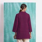 Magenta Yarn-Dyed Cotton Welt Pocket Coat