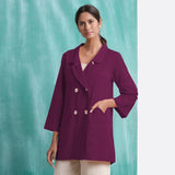 Magenta Yarn-Dyed Cotton Welt Pocket Coat