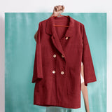 Maroon Handspun Cotton Welt Pocket Coat