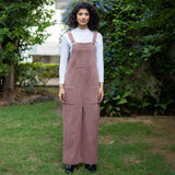 Mauve Warm Cotton Corduroy Ankle Length Dungaree