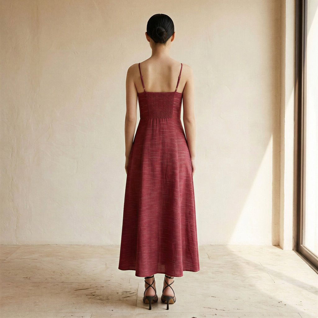 Mulberry Handspun Cotton Ankle Length Flared Sundress