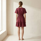 Mulberry Handspun Cotton Elasticated Short Tier Dress