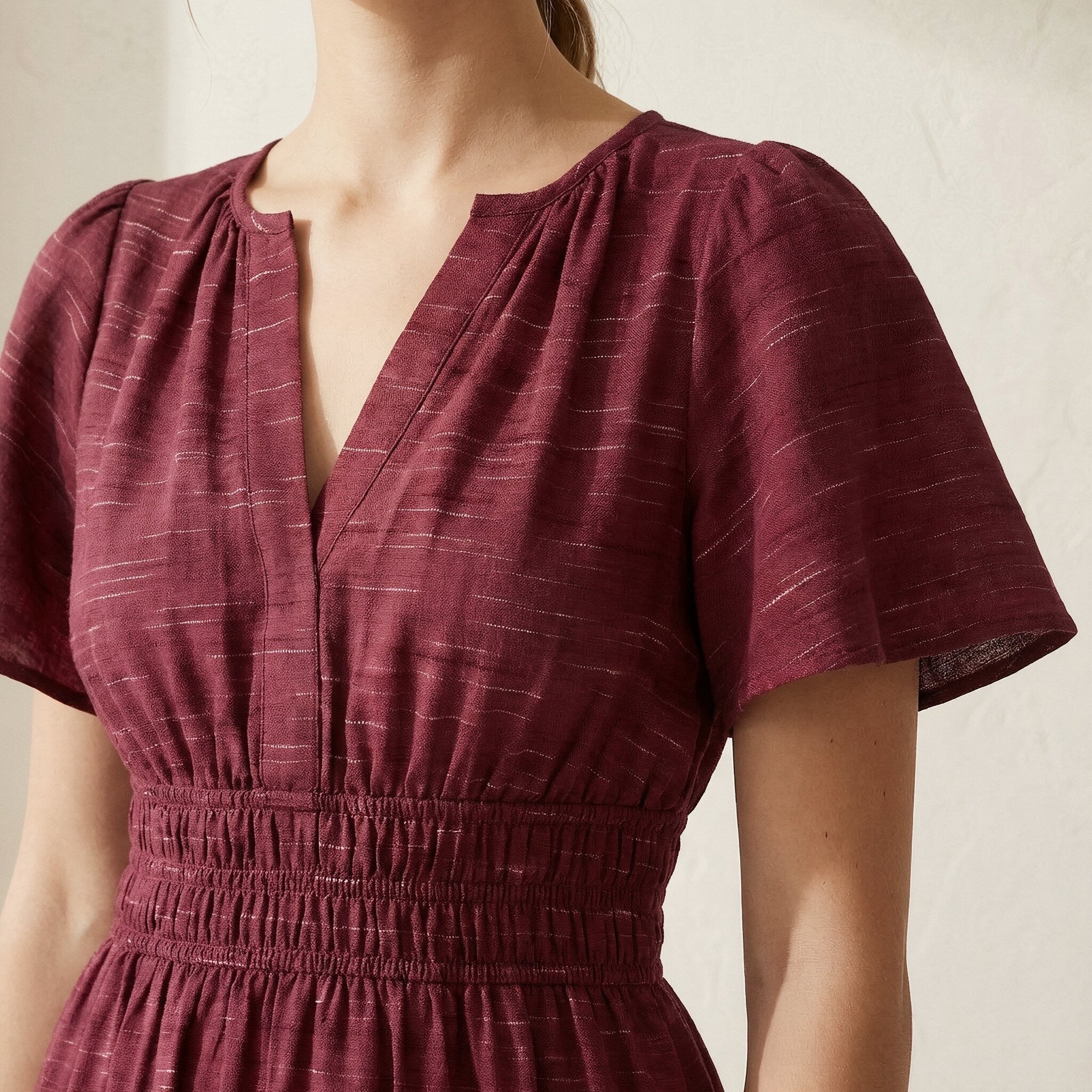Mulberry Handspun Cotton Elasticated Short Tier Dress