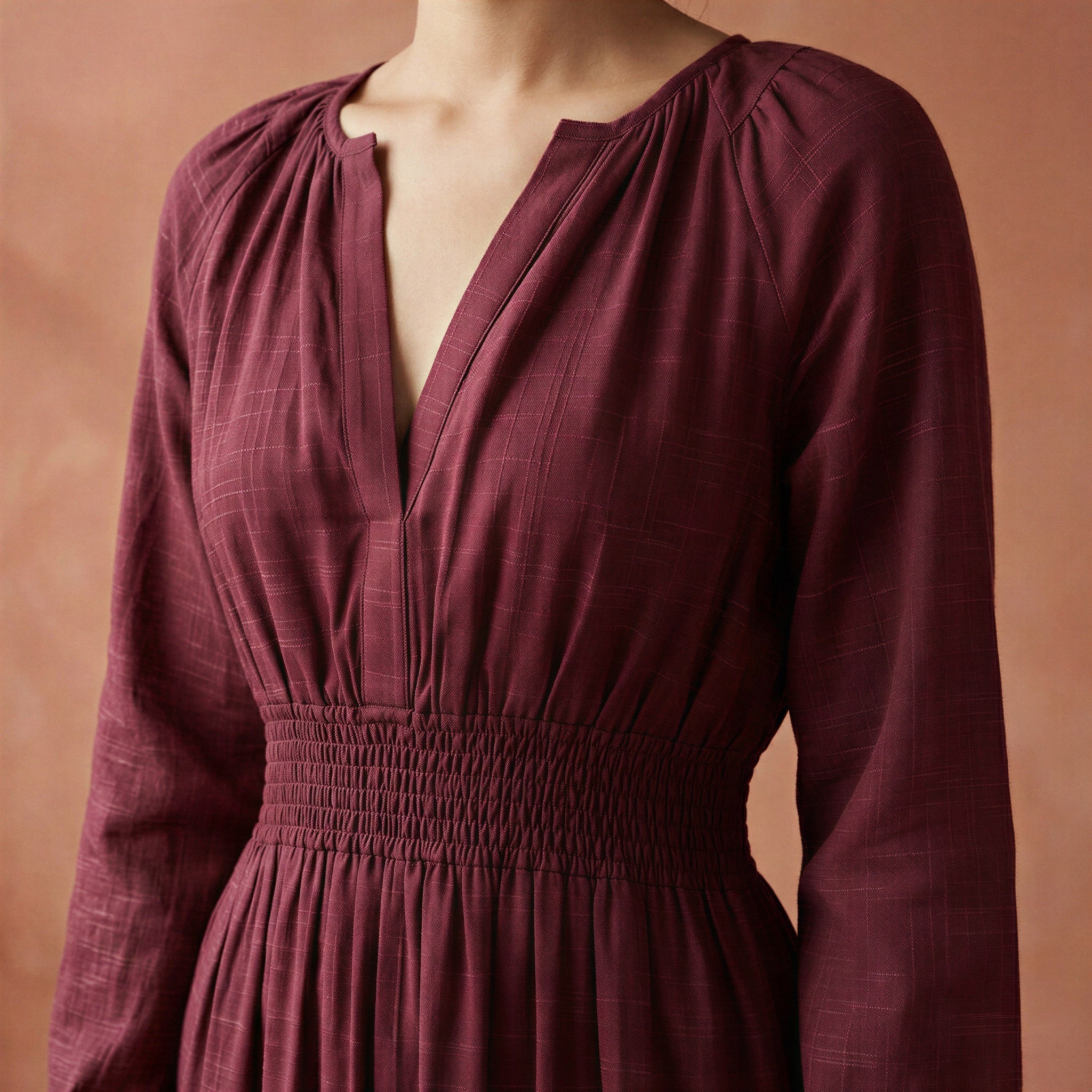 Mulberry Handspun Cotton Fit and Flare Maxi Tier Dress