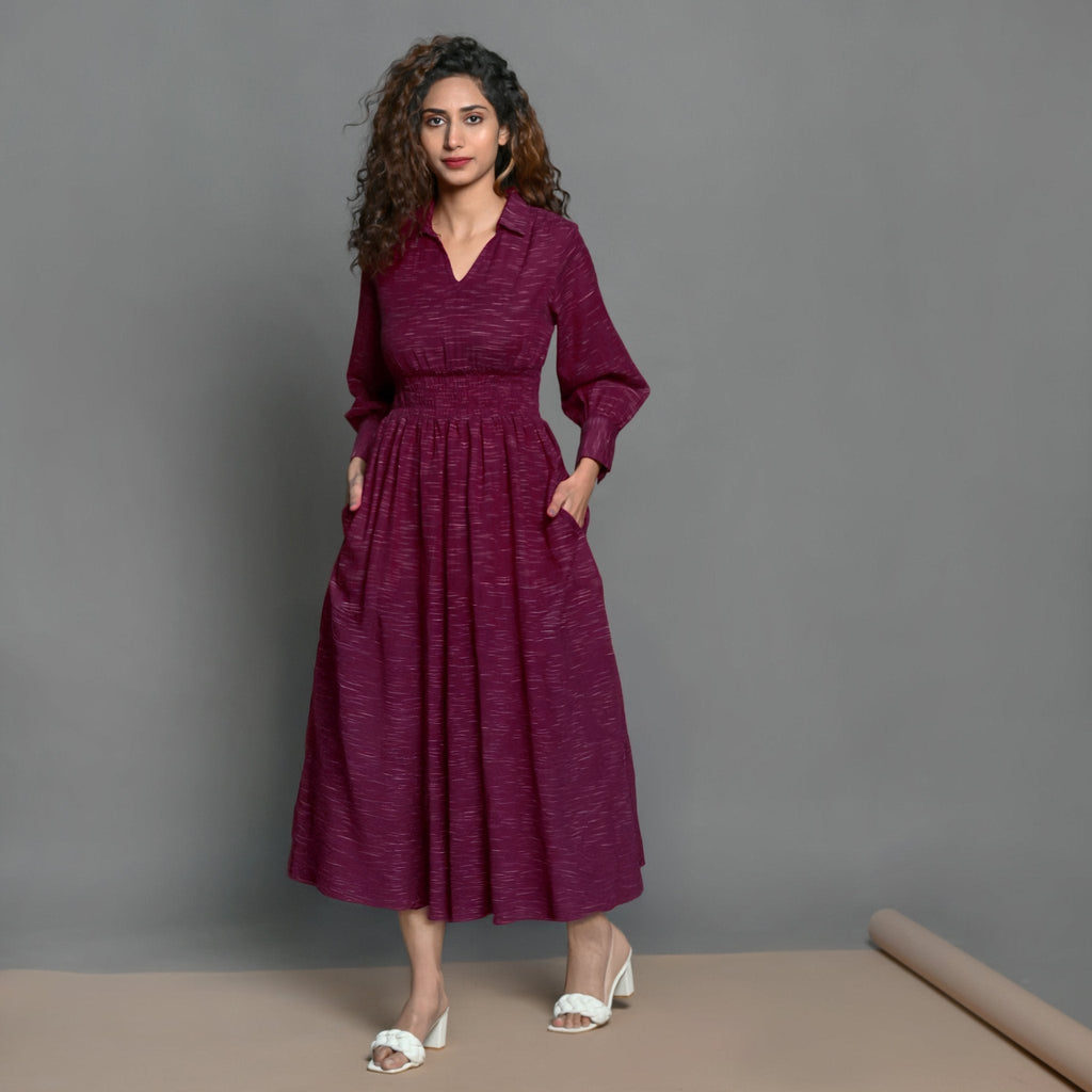 Mulberry Handspun Cotton Maxi Skater Dress