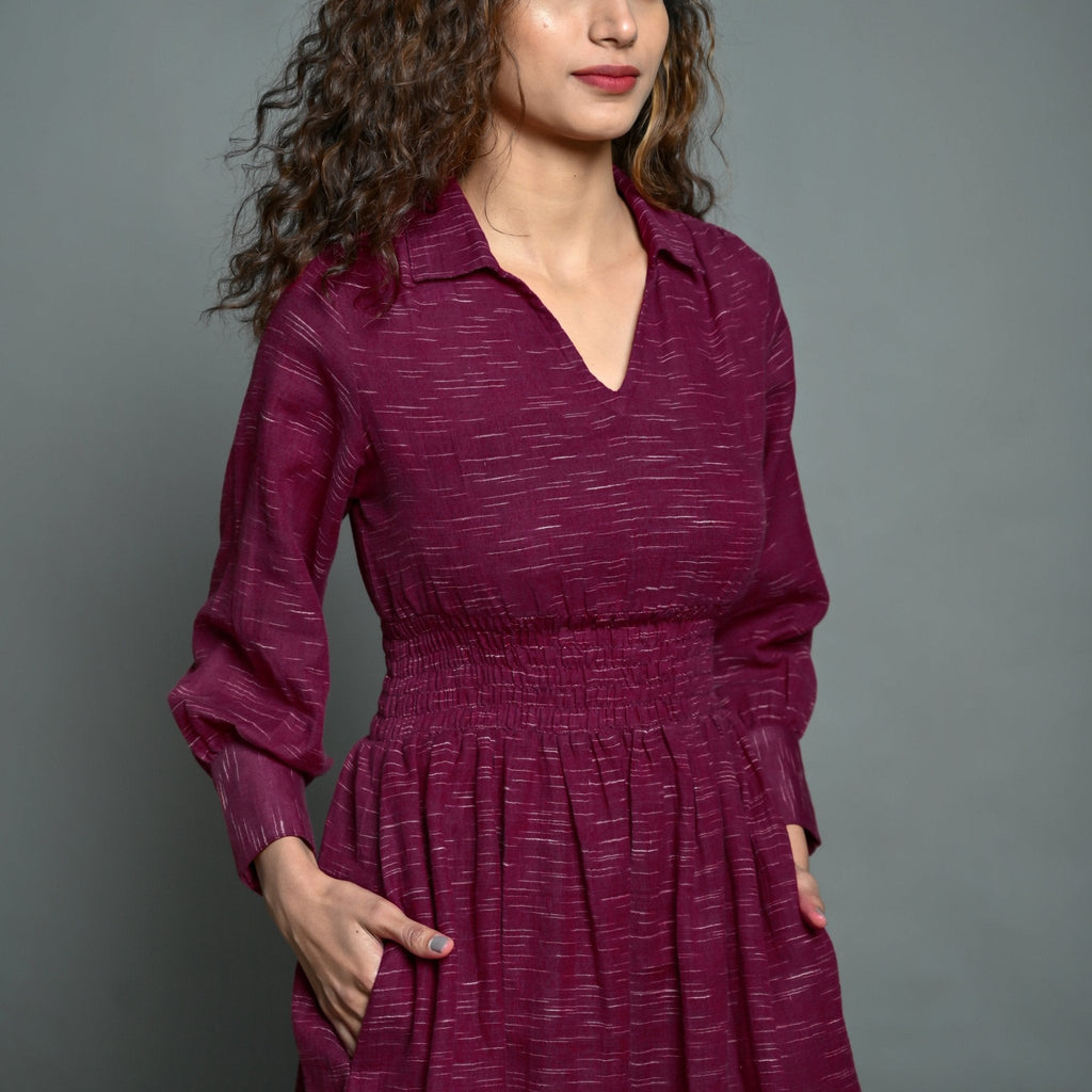 Mulberry Handspun Cotton Maxi Skater Dress
