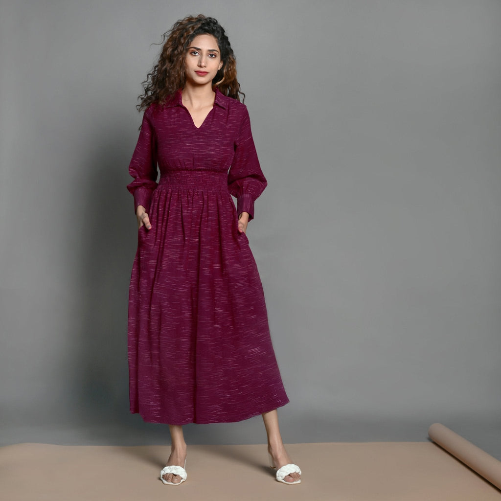 Mulberry Handspun Cotton Maxi Skater Dress