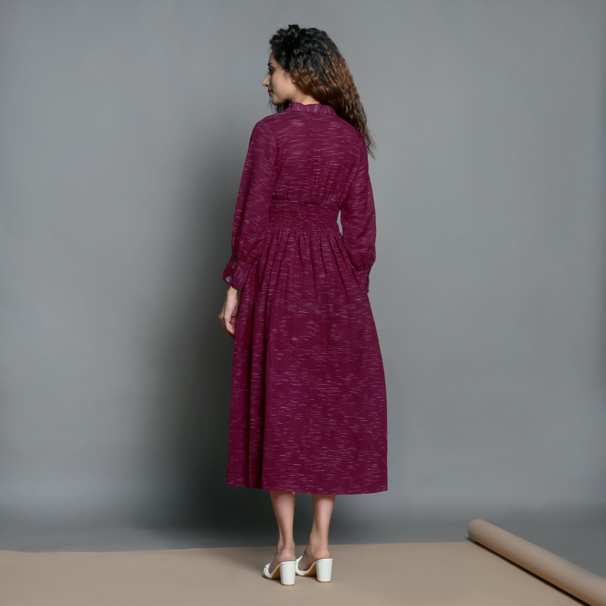 Mulberry Handspun Cotton Maxi Skater Dress