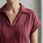 Mulberry Handspun Cotton Paneled A-Line Midi Dress