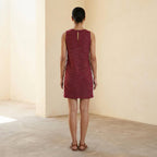 Mulberry Handspun Cotton Wavy Stripe Short Shift Dress